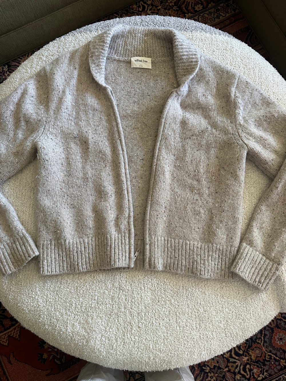 Aritzia Speckled Taupe Crew Neck Sweater